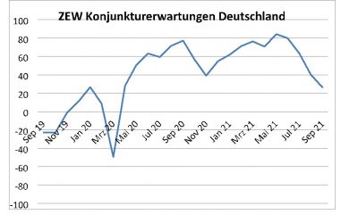 ZEW-Konjunkturerwartungen sinken im September 2021